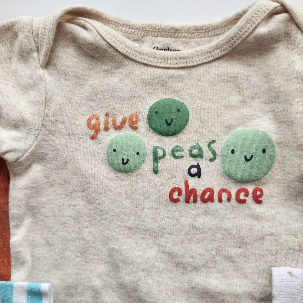6 Gerber Assorted Short Sleeve Bodysuit Onesies, Cotton. 0-3 Month
